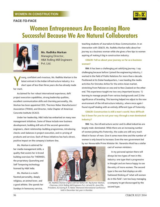 CE&CR - Women in Construction | June 2014 | Page 1